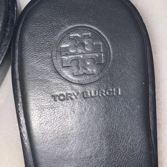 Tory Burch Black and Gold Sandals - Picture 2 of 16